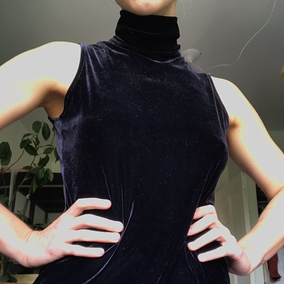 Vintage velour turtleneck crop sleeve - Picture 2 of 2